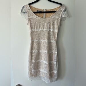 Bebe White and Cream Lace Dress